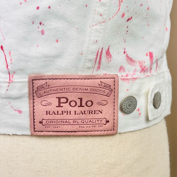 Polo Ralph Lauren Womens Pink Pony Denim Trucker Jacket Size XS Western Barbie - Picture 6 of 14